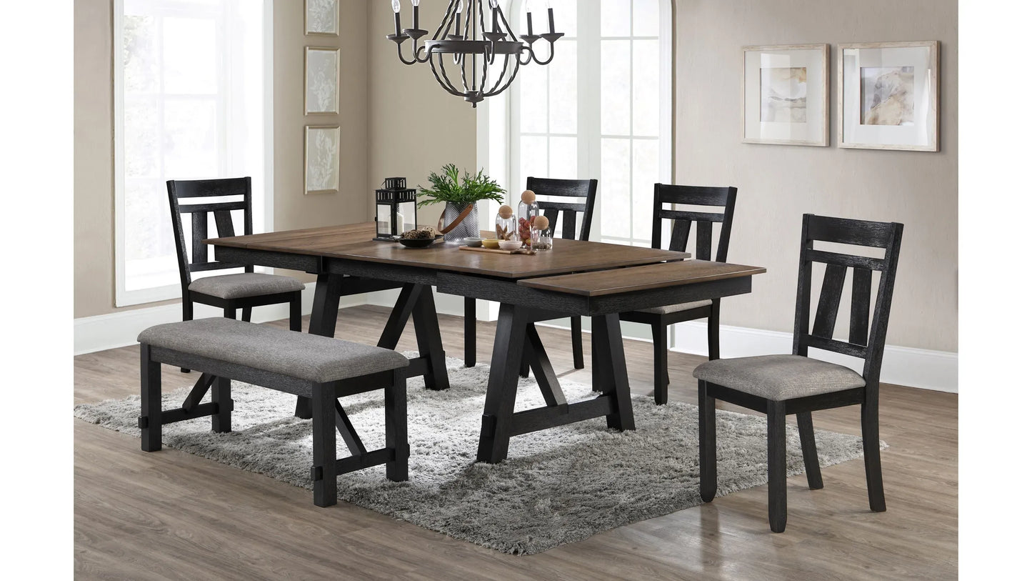 2158WC-6P MARIBELLE WHEAT CHARCOAL DINING