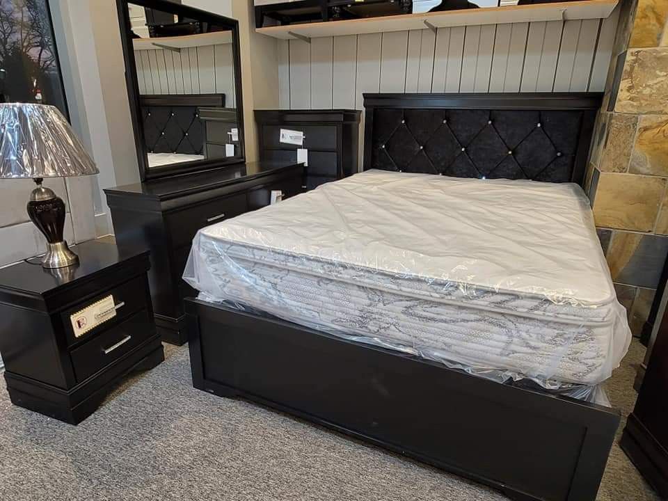 BRAND NEW SETB6918 AMALIA BLACK BEDROOM GROUP