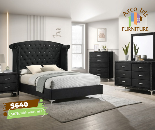 LUCINDA BEDROOM GROUP BLACK