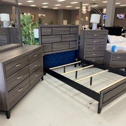 Brand New Setb4620 Akerson Grey Bedroom Group