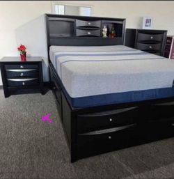 SETB4285 EMILY BLACK STORAGE BEDROOM SET