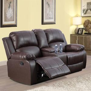 Brown Recycled Leather Unit Sofa Living Room Sofa