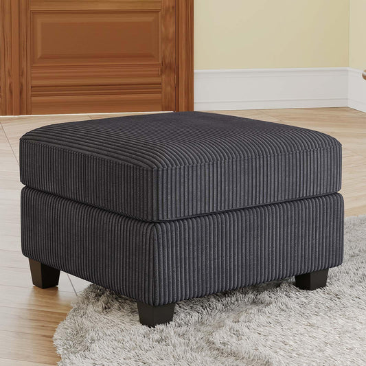 Dark Grey corduroy living ottoman