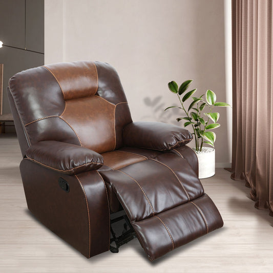 Brown Bonded Leather Chair Living Room Sofa