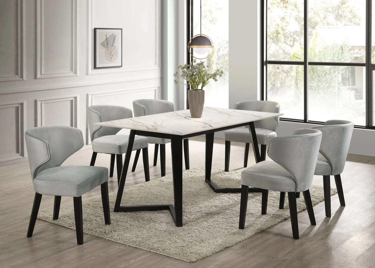 Hamilton Dining Table + 6 Chair Set