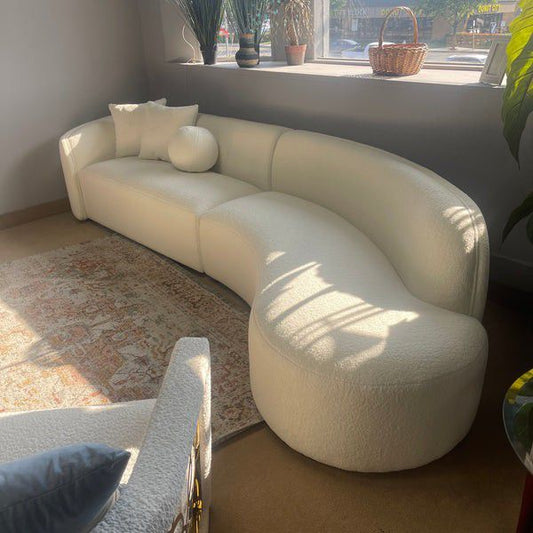 Larissa Ivory Boucle Chaise Lounge