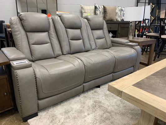 The Man-Den Gray Power Reclining Sofa