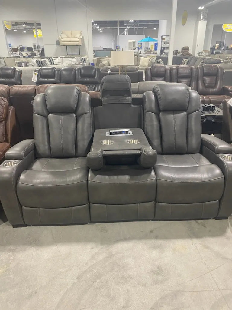 The Man-Den Gray Power Reclining Sofa