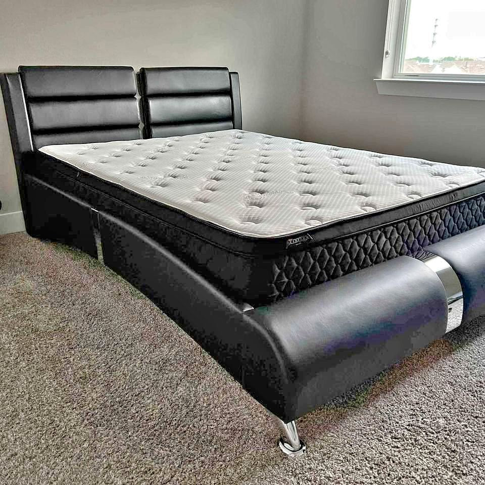 Vegas Black Platform Bed