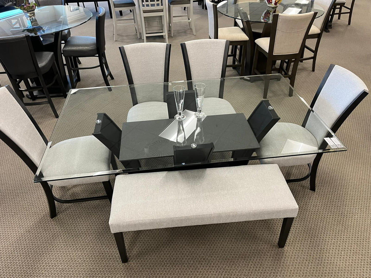 Florida - White (LINEN) Dining Table + 6 Chair Set