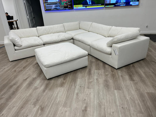 XL CLOUD WHITE Sectional + Ottoman Set