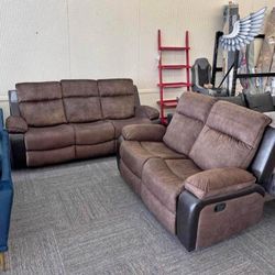 Woodsway Brown Reclining Living Room Set