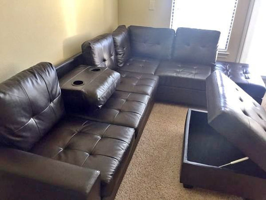 1HEIGHTS - Reversible Sectional + Ottoman Set (Espresso)