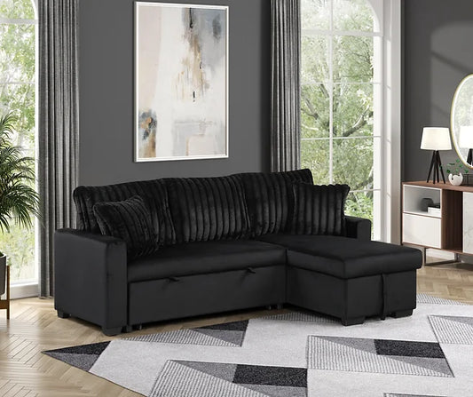 S8670 Nori (Black) Sofa Bed/Storage Sectional