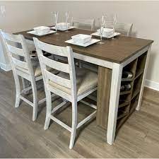 Skempton White/Light Brown Rectangular Dining Set