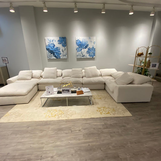 XL CLOUD WHITE Sectional + Ottoman Set